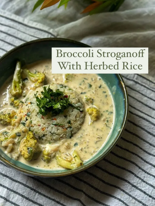 Broccoli Stroganoff With Herbed Rice Recipe