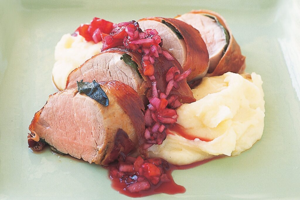 Prosciutto-Wrapped Pork Tenderloin with Crispy Sage