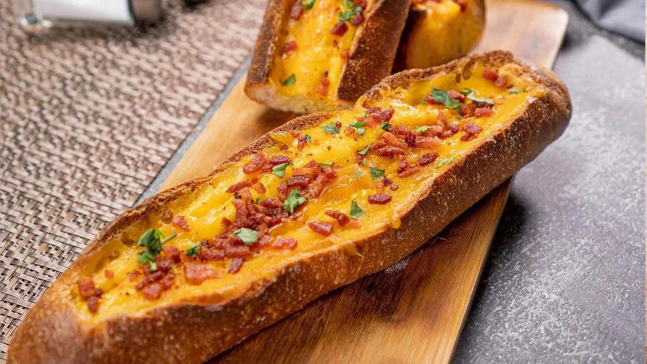 Cheese and Bacon Bread Boats