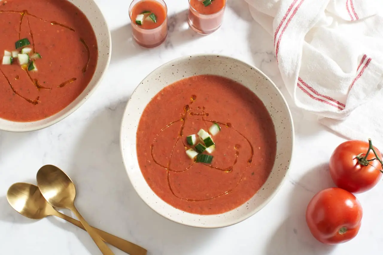 Cucumber Soup with Tomatoes