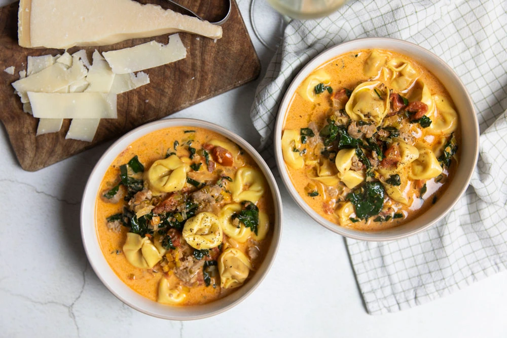 Creamy Sausage Tortellini Soup