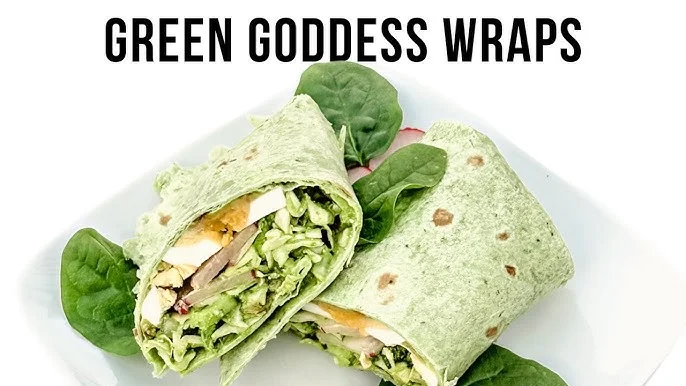 Green Goddess Chicken and Cucumber Wraps